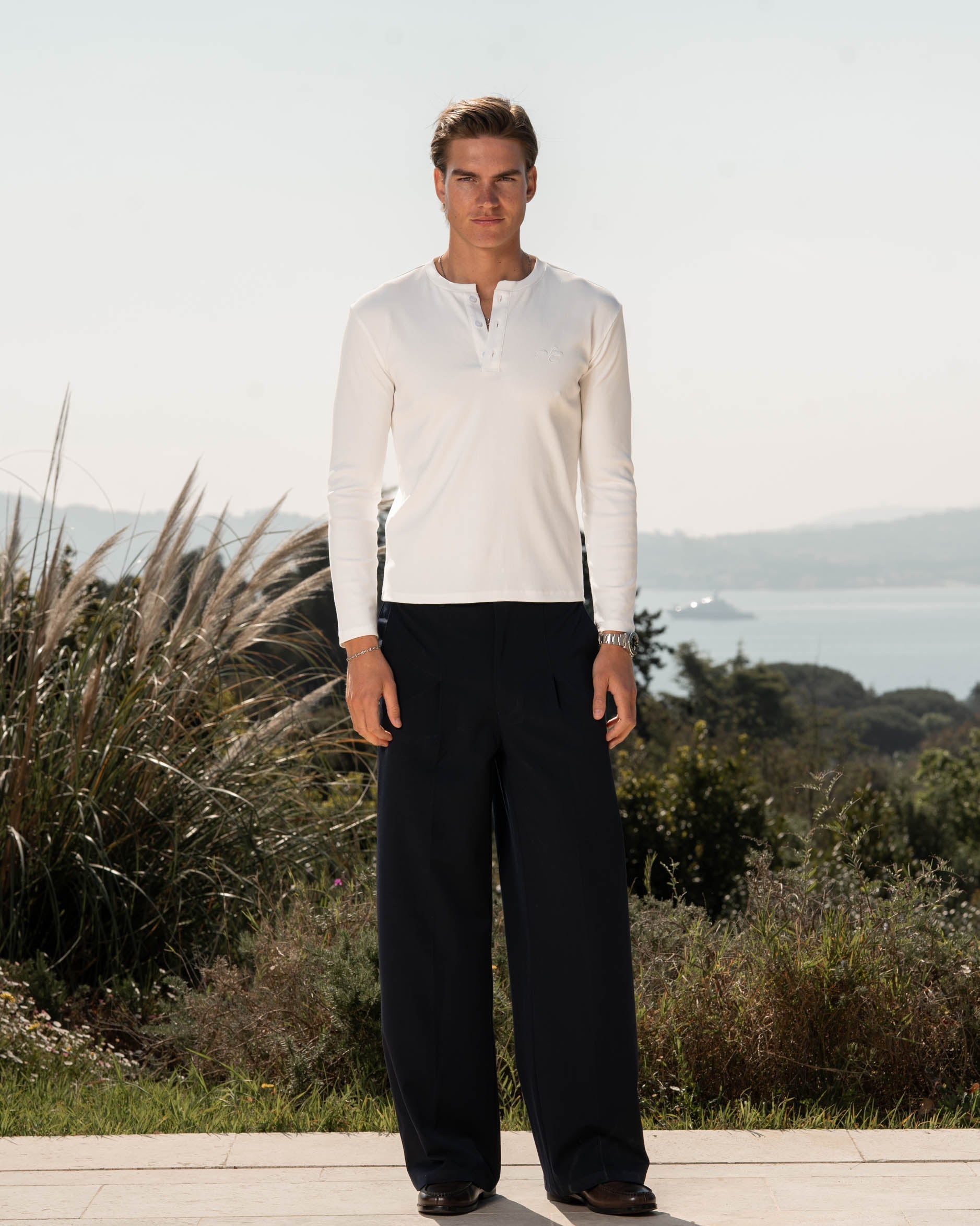 Henley Long Sleeve White